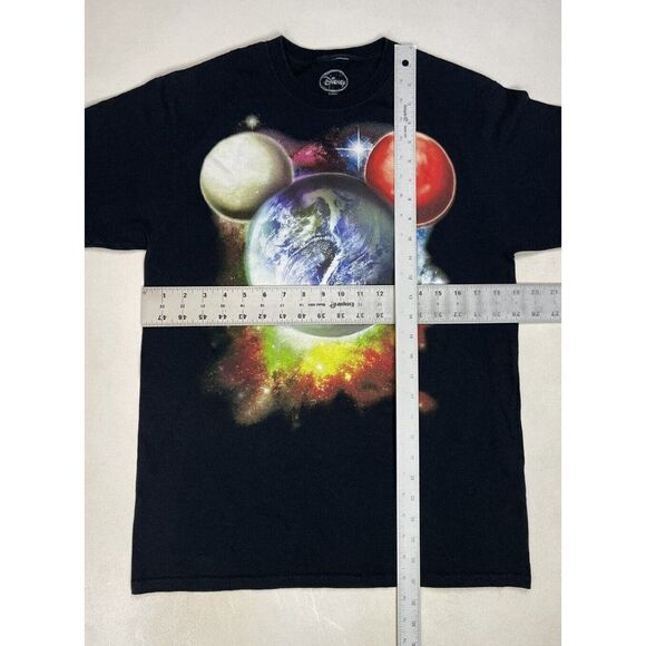 Disney Planet Space Mickey Mouse Graphic T-shirt Men Medium Black Short Sleeve - Picture 5 of 5